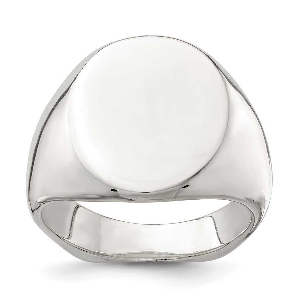Sterling Silver 18x14mm Open Back Signet Ring - 3