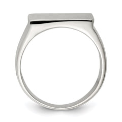 Sterling Silver 19x16mm Closed Back Signet Ring - 3