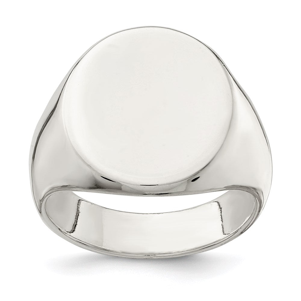 Sterling Silver 19x16mm Closed Back Signet Ring - 3