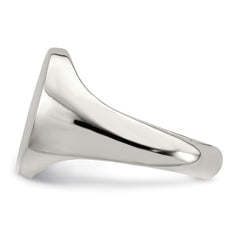 Sterling Silver 15x12mm Closed Back Signet Ring - 3