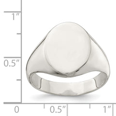 Sterling Silver 15x12mm Closed Back Signet Ring - 2