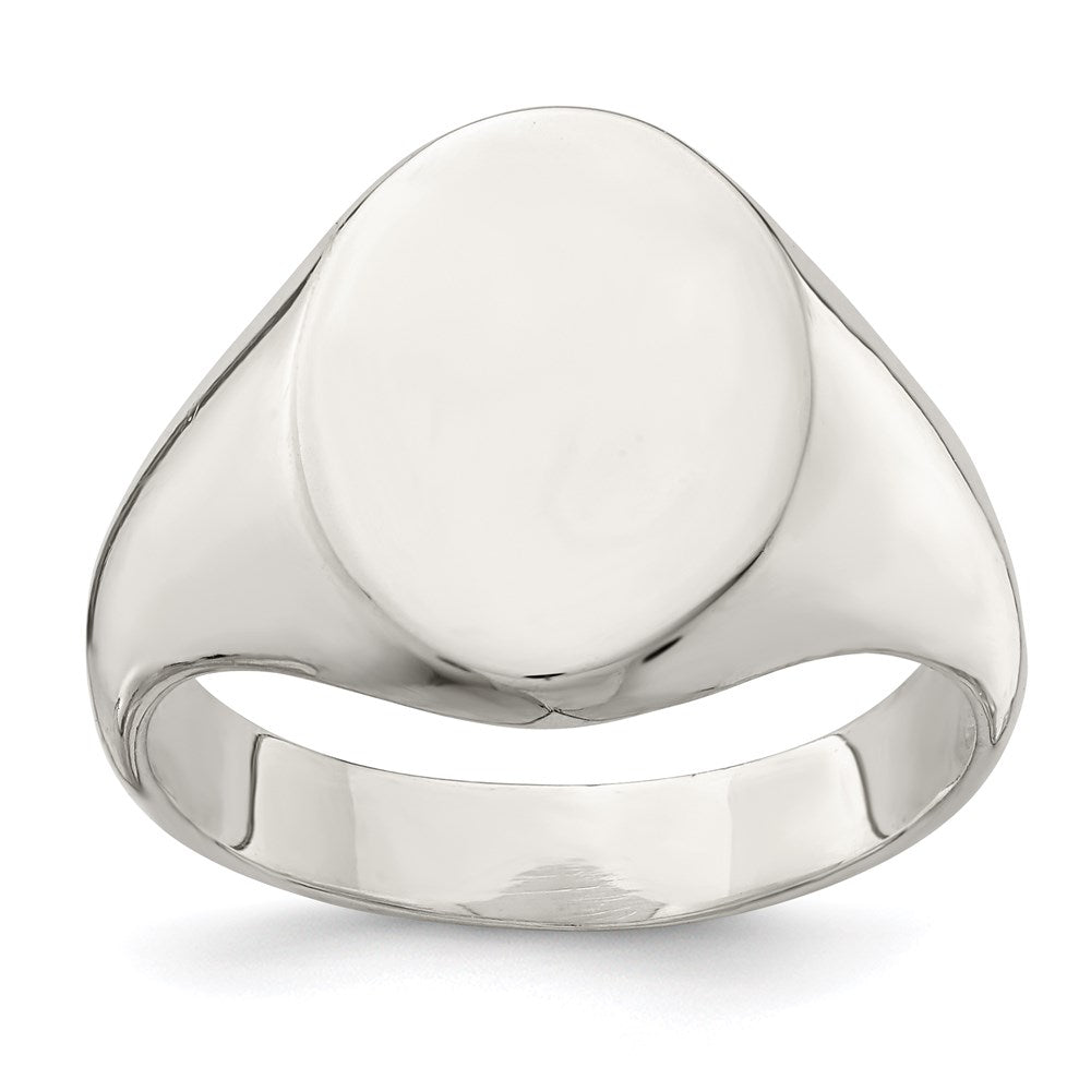 Sterling Silver 15x12mm Closed Back Signet Ring - 2