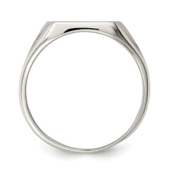 Sterling Silver 12x12mm Closed Back Signet Ring - 3