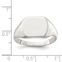 Sterling Silver 12x12mm Closed Back Signet Ring - 3