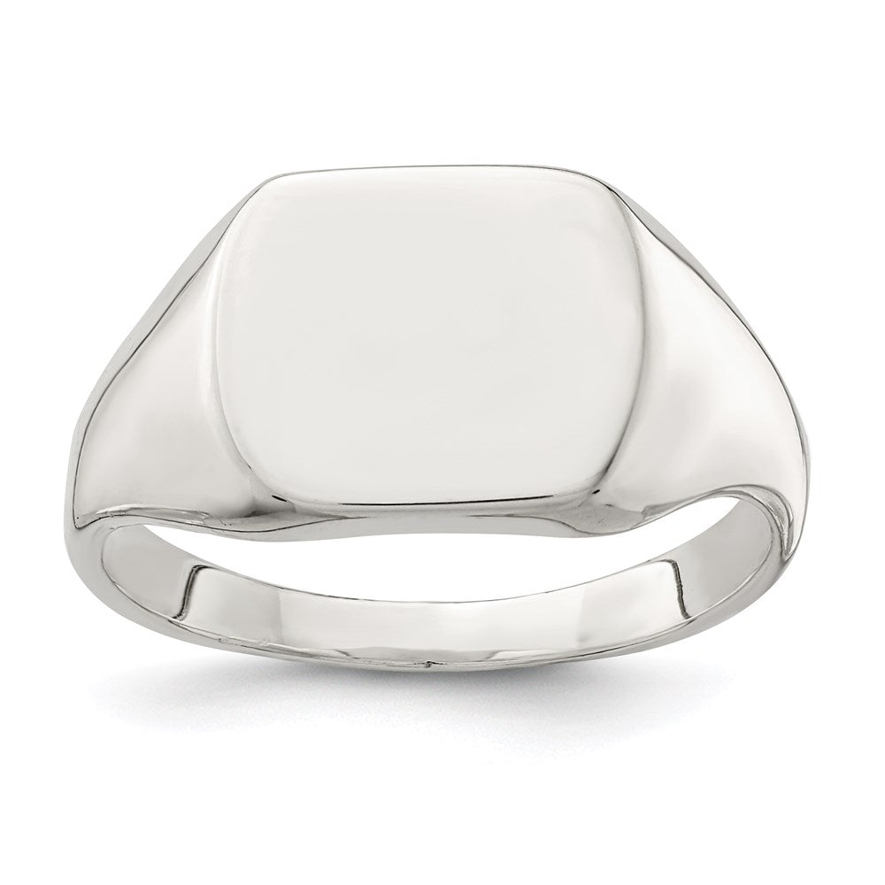 Sterling Silver 12x12mm Closed Back Signet Ring - 3