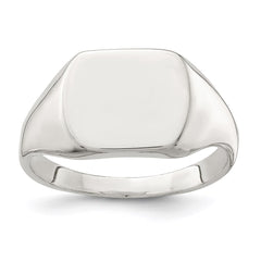 Sterling Silver 12x12mm Closed Back Signet Ring - 3