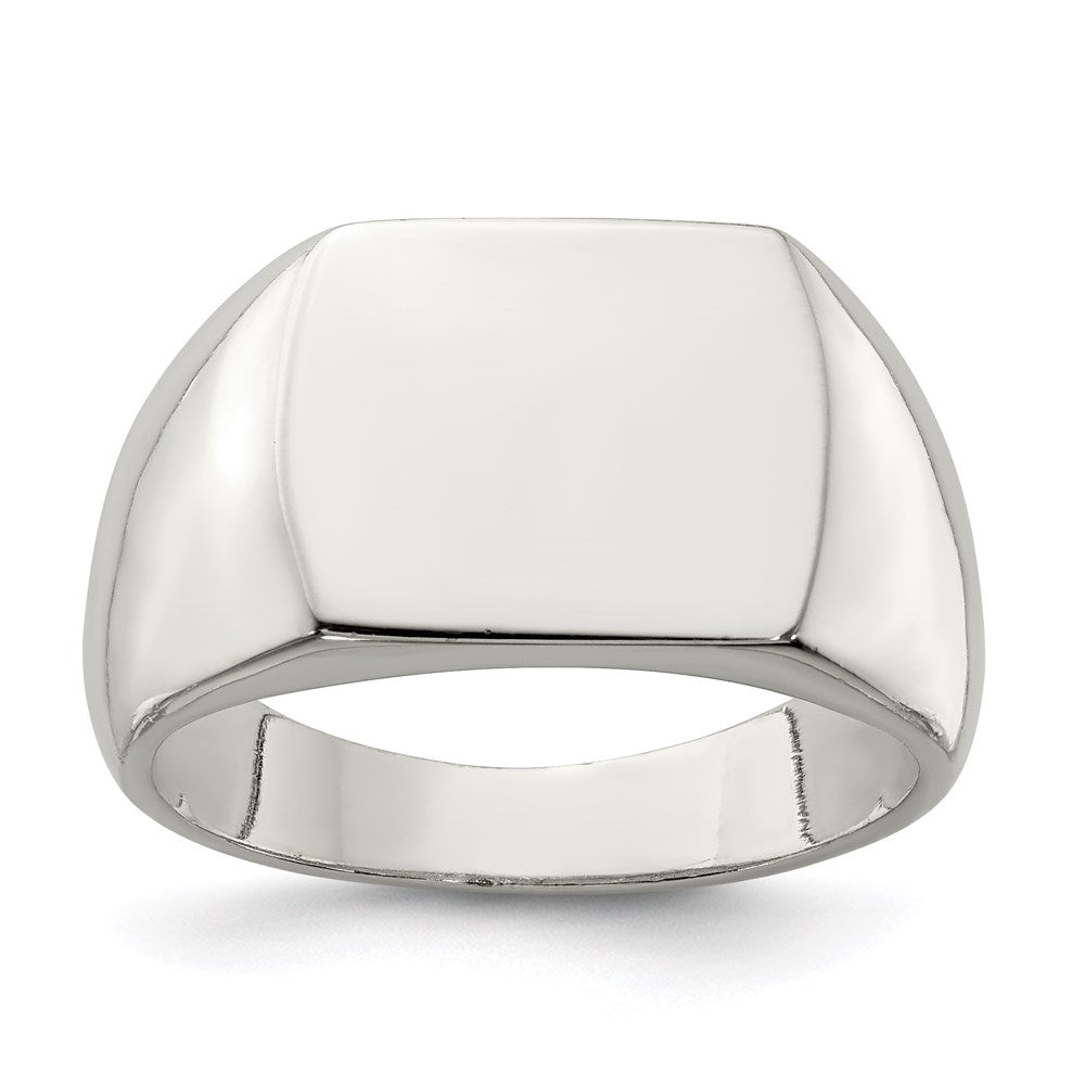 Sterling Silver 12x15mm Open Back Signet Ring - 3