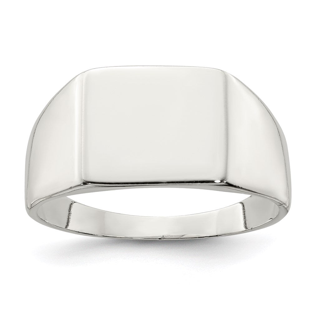 Sterling Silver 11x12mm Closed Back Signet Ring - 2