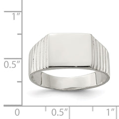 Sterling Silver 10x12mm Open Back Signet Ring - 2