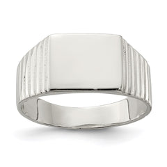 Sterling Silver 10x12mm Open Back Signet Ring - 3