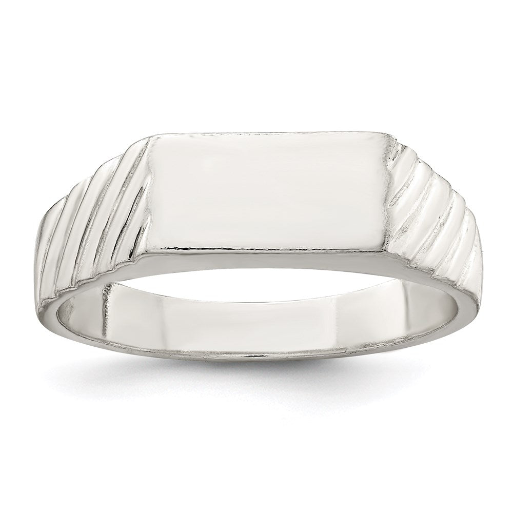 Sterling Silver 6x11mm Open Back Signet Ring - 3