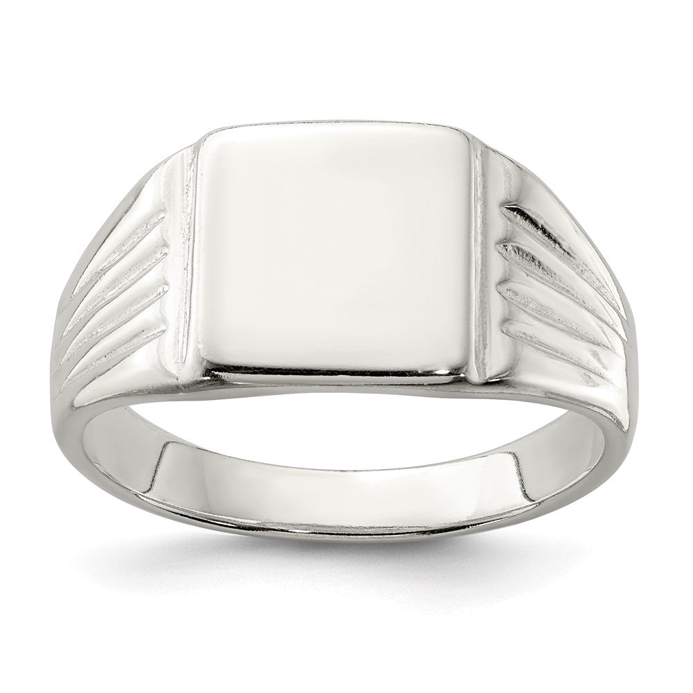 Sterling Silver 11x11mm Open Back Signet Ring - 2