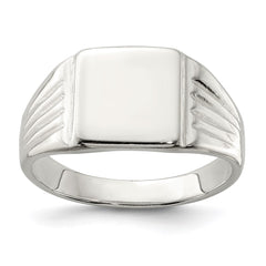Sterling Silver 11x11mm Open Back Signet Ring - 2