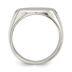 Sterling Silver 12x17mm Closed Back Signet Ring - 3