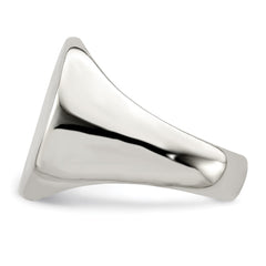 Sterling Silver 12x17mm Closed Back Signet Ring - 2