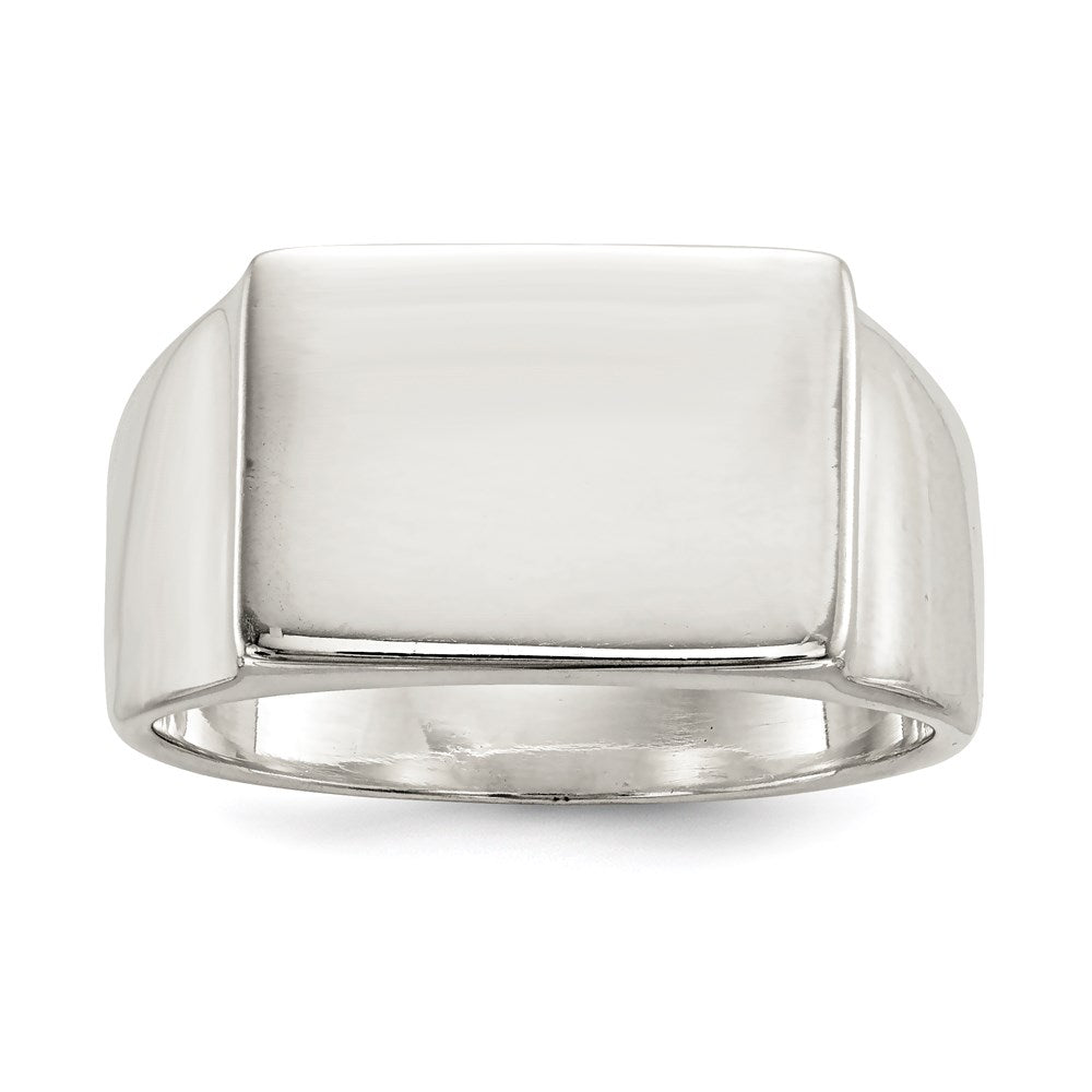 Sterling Silver 12x17mm Closed Back Signet Ring - 3
