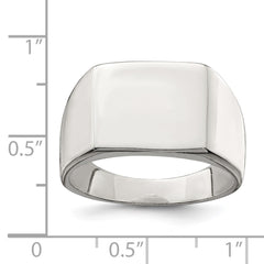 Sterling Silver 12x14mm Closed Back Signet Ring - 2