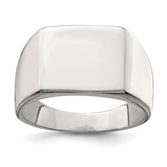 Sterling Silver 12x14mm Closed Back Signet Ring - 3