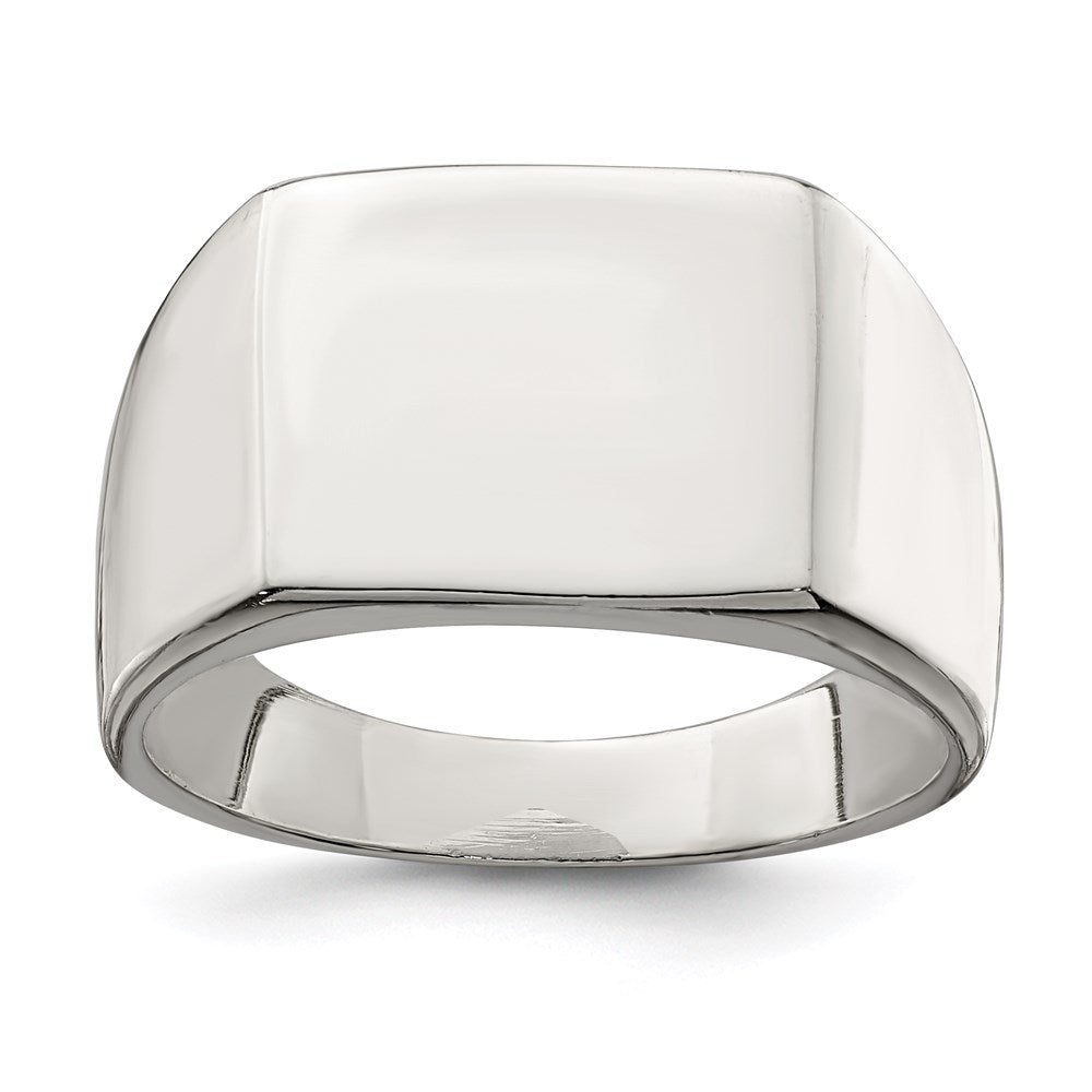 Sterling Silver 12x14mm Closed Back Signet Ring - 2