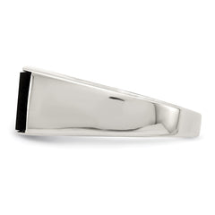 Sterling Silver Rhodium-plated Onyx & CZ Ring - 3