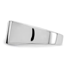 Sterling Silver Rhodium-plated Men's CZ and Onyx Ring - 5