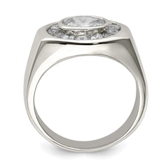 Sterling Silver Rhodium-plated Men's CZ Ring - 3