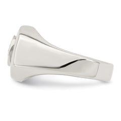 Sterling Silver Rhodium-plated Men's CZ Ring - 3