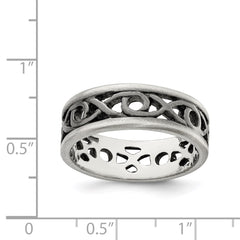Sterling Silver X&O Design Ring - 2