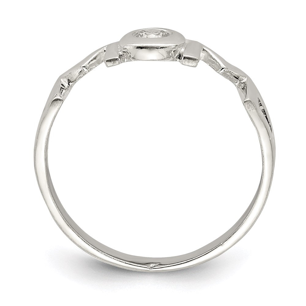 Sterling Silver & CZ Polished Mom Ring - 3