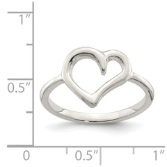 Sterling Silver Polished Heart Ring - 5