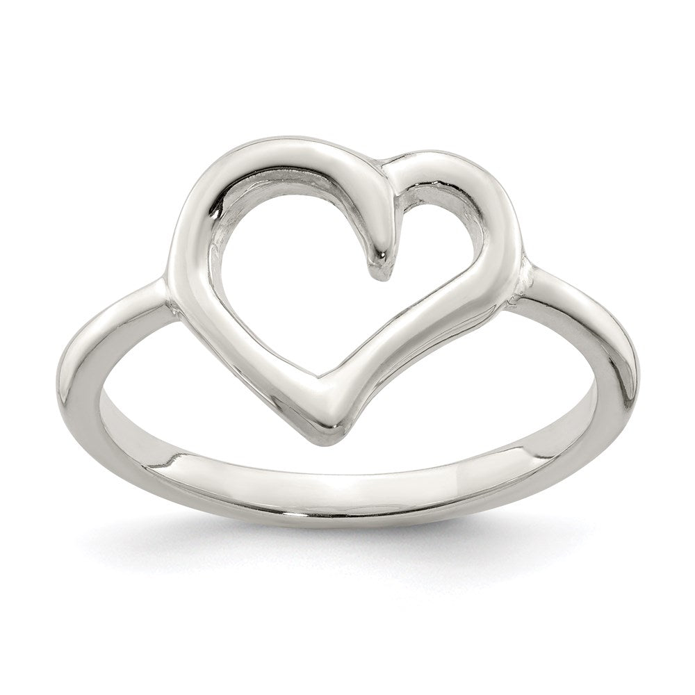 Sterling Silver Polished Heart Ring - 5