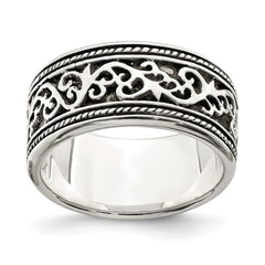 Sterling Silver Antiqued Band - 6