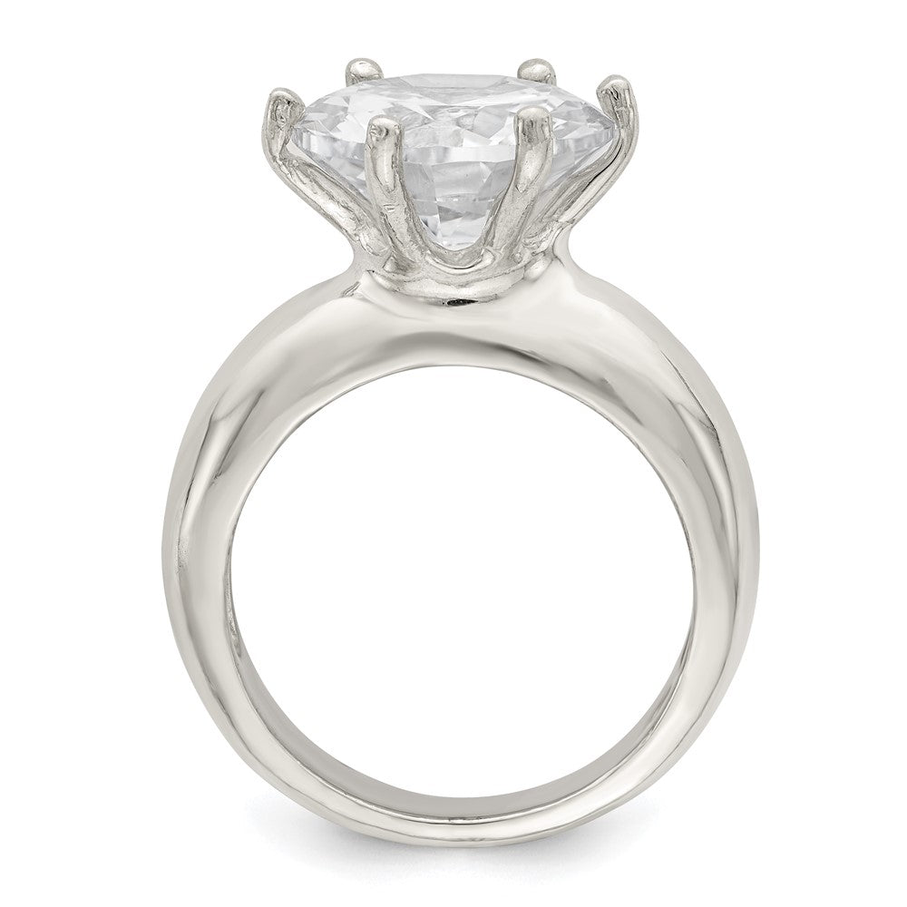 Sterling Silver Solitaire Round CZ Ring - 3
