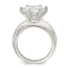 Sterling Silver Solitaire Round CZ Ring - 3