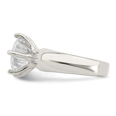 Sterling Silver Solitaire Round CZ Ring - 3