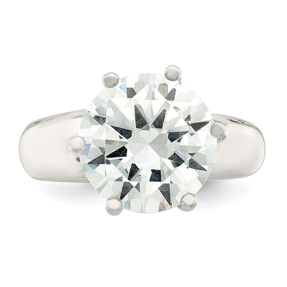 Sterling Silver Solitaire Round CZ Ring - 3