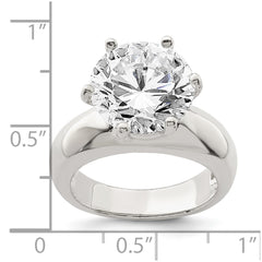 Sterling Silver Solitaire Round CZ Ring - 3