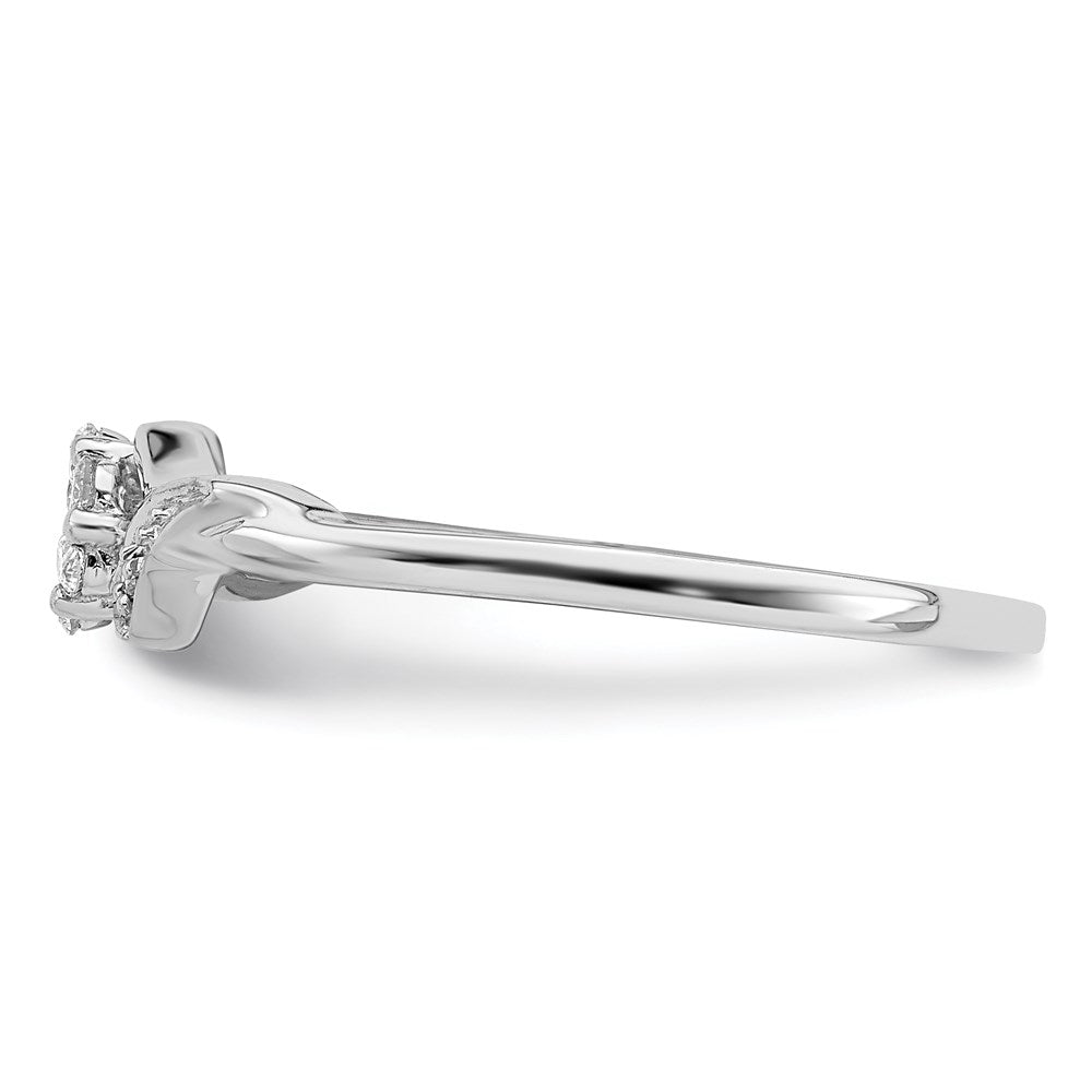 Sterling Silver Rhodium Plated Diamond Ring - 4