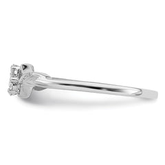 Sterling Silver Rhodium Plated Diamond Ring - 4