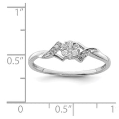 Sterling Silver Rhodium Plated Diamond Ring - 4
