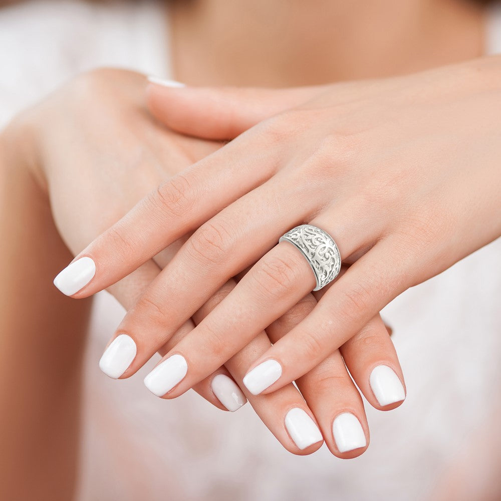 Sterling Silver Swirl Design Ring - 3