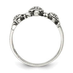Sterling Silver Antiqued Turtle Ring - 2