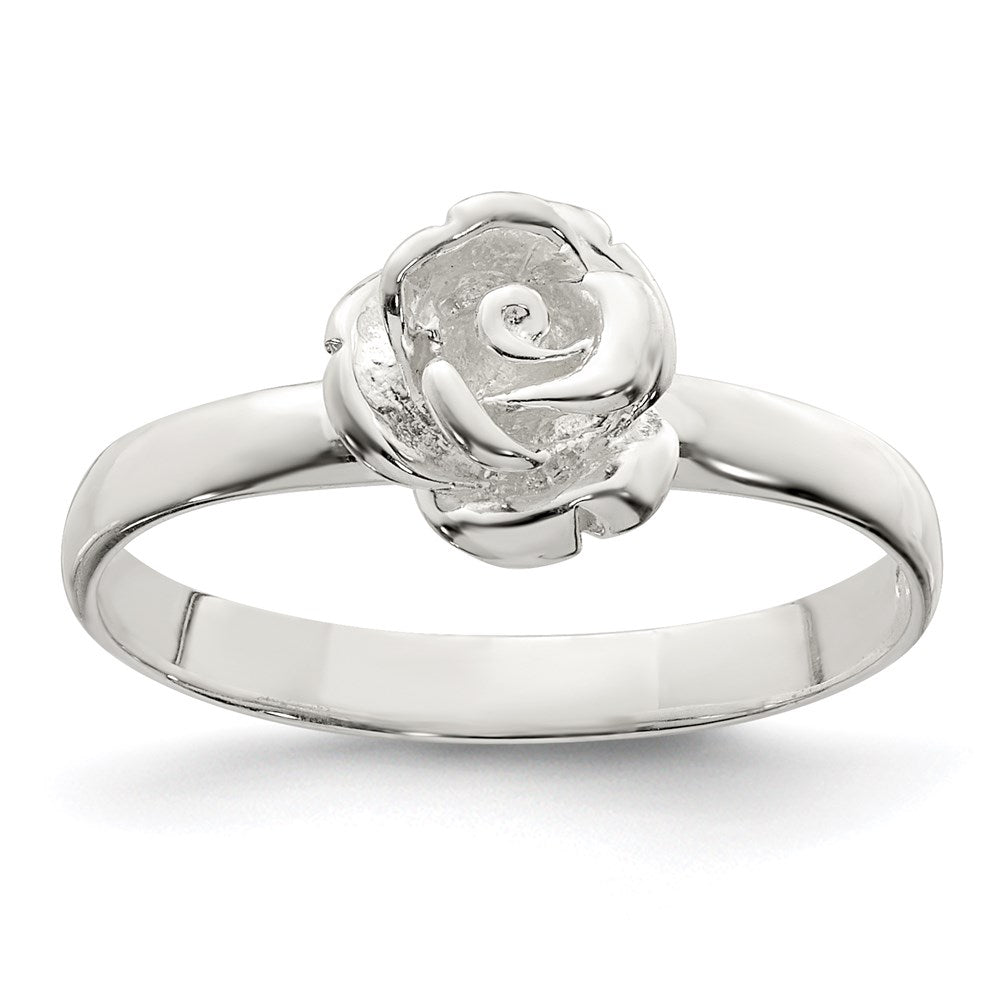Sterling Silver 8mm Rose Ring - 3