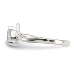 Sterling Silver Pear Shaped CZ Ring - 2