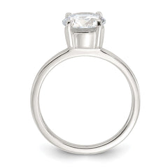 Sterling Silver Polished CZ Ring - 6