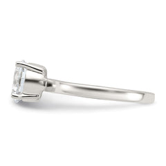 Sterling Silver Polished CZ Ring - 6