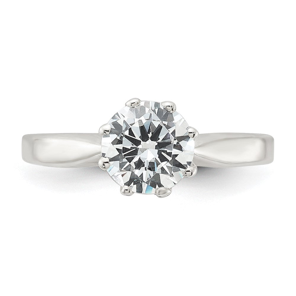 Sterling Silver Polished CZ Ring - 4