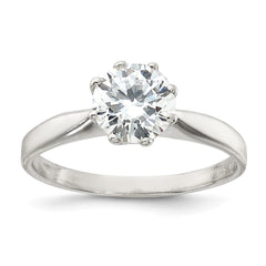 Sterling Silver Polished CZ Ring - 5