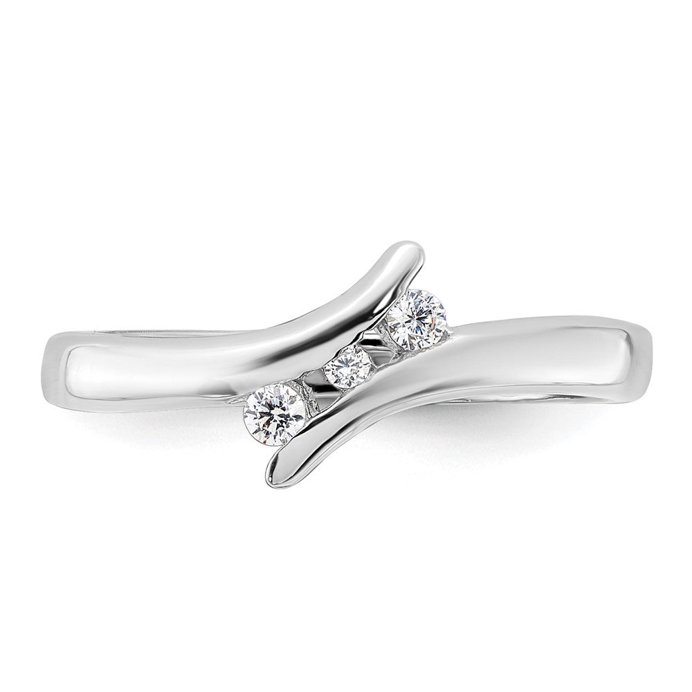 Sterling Silver Rhodium Plated CZ Ring - 14