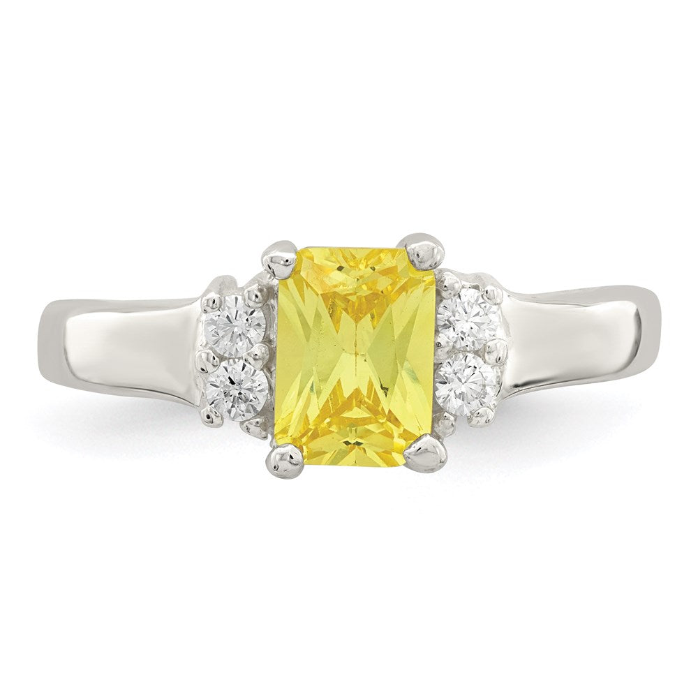 Sterling Silver Yellow & White CZ Ring - 2